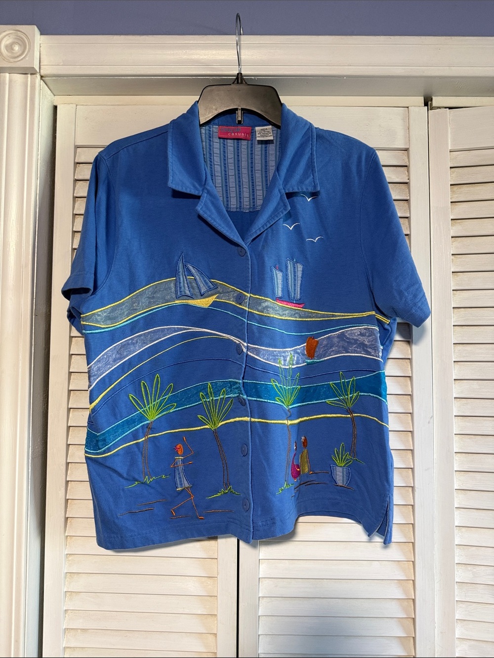 Onque Casuals Blue Striped Button-Up Shirt